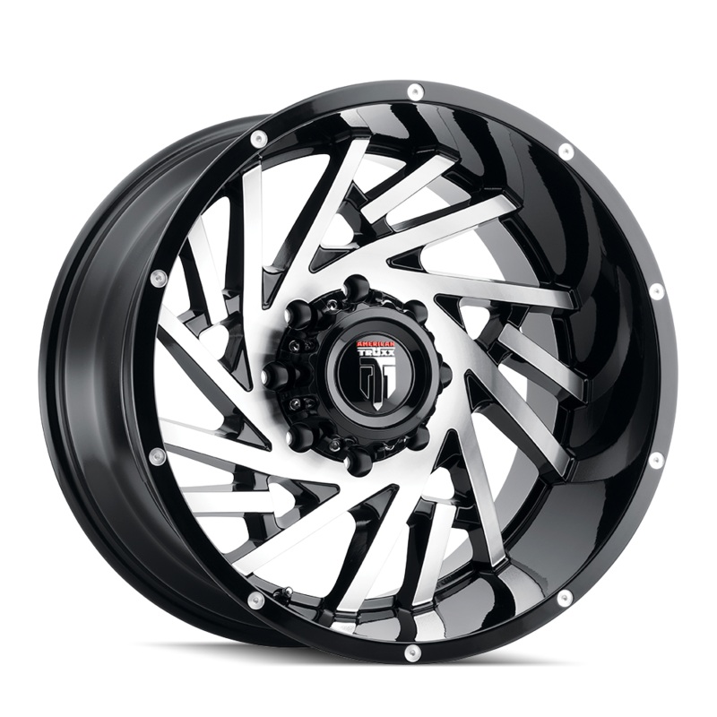 AMERICAN TRUXX AT161 WEB GLOSS BLACK MACHINED WHEELS | 20X12 | 5X150 | OFFSET: -44MM | CB: 110.3MM