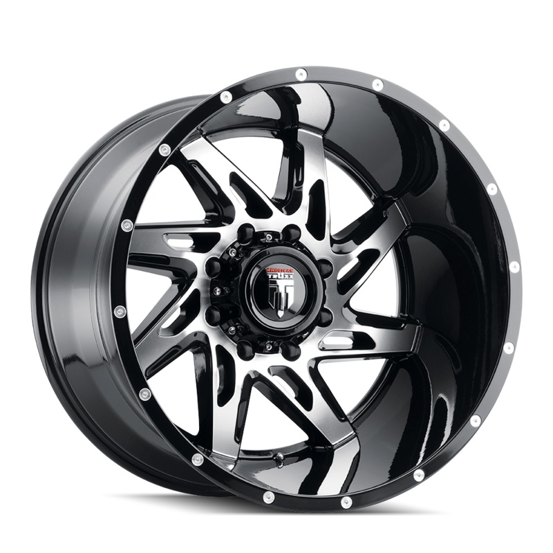 AMERICAN TRUXX AT183 SPYDER GLOSS BLACK MACHINED WHEELS | 22X14 | 5X127 | OFFSET: -76MM | CB: 78.1MM