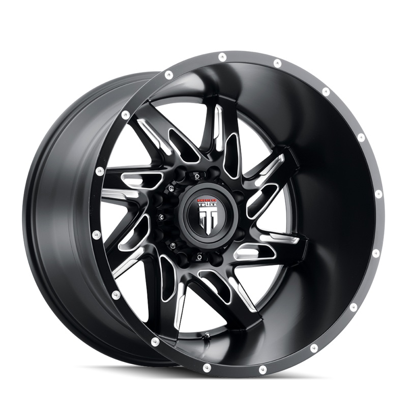 AMERICAN TRUXX AT183 SPYDER SATIN BLACK MILLED WHEELS | 22X14 | 5X127 | OFFSET: -76MM | CB: 78.1MM