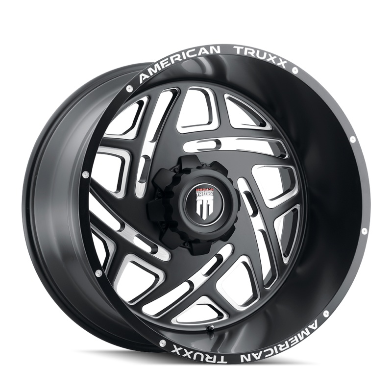 AMERICAN TRUXX AT1904 COSMOS GLOSS BLACK MILLED WHEELS | 24X14 | 6X139.7 | OFFSET: -76MM | CB: 106.1MM