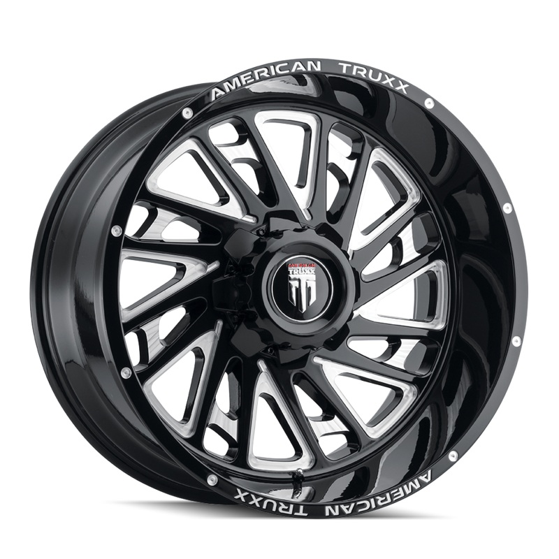 AMERICAN TRUXX AT1905 BLADE GLOSS BLACK MILLED WHEELS | 20X10 | 6X135/6X139.7 | OFFSET: -24MM | CB: 106.1MM