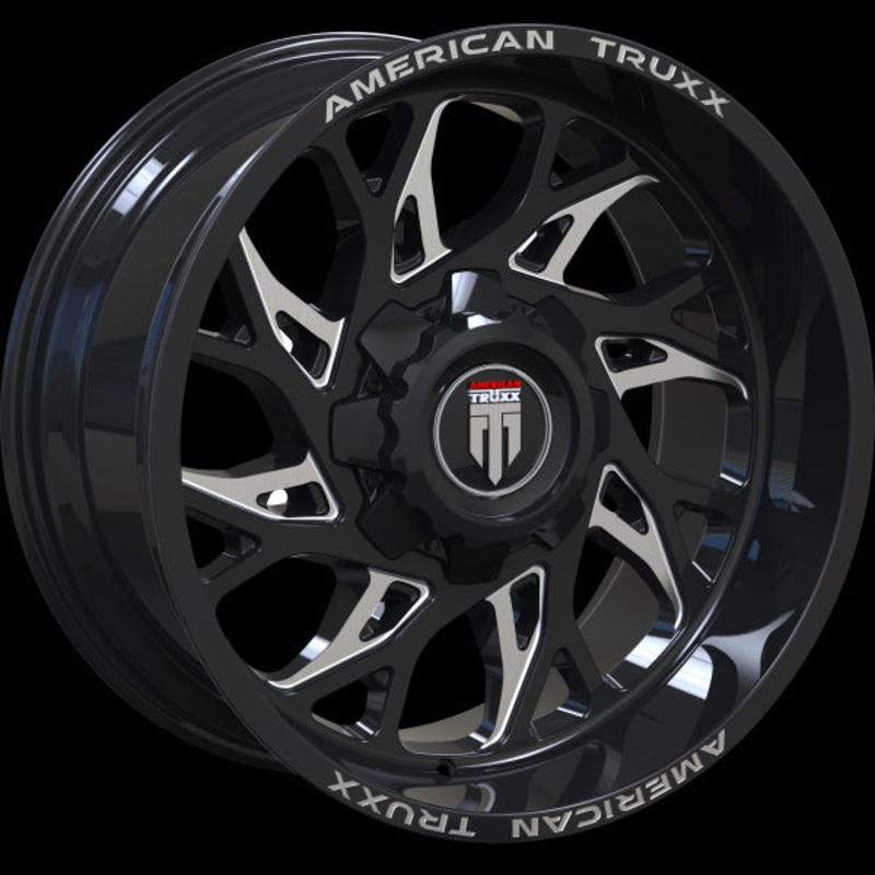 AMERICAN TRUXX AT1913 DESTINY GLOSS BLACK MILLED WHEELS | 20X9 | 6X135/6X139.7 | OFFSET: 0MM | CB: 106.1MM