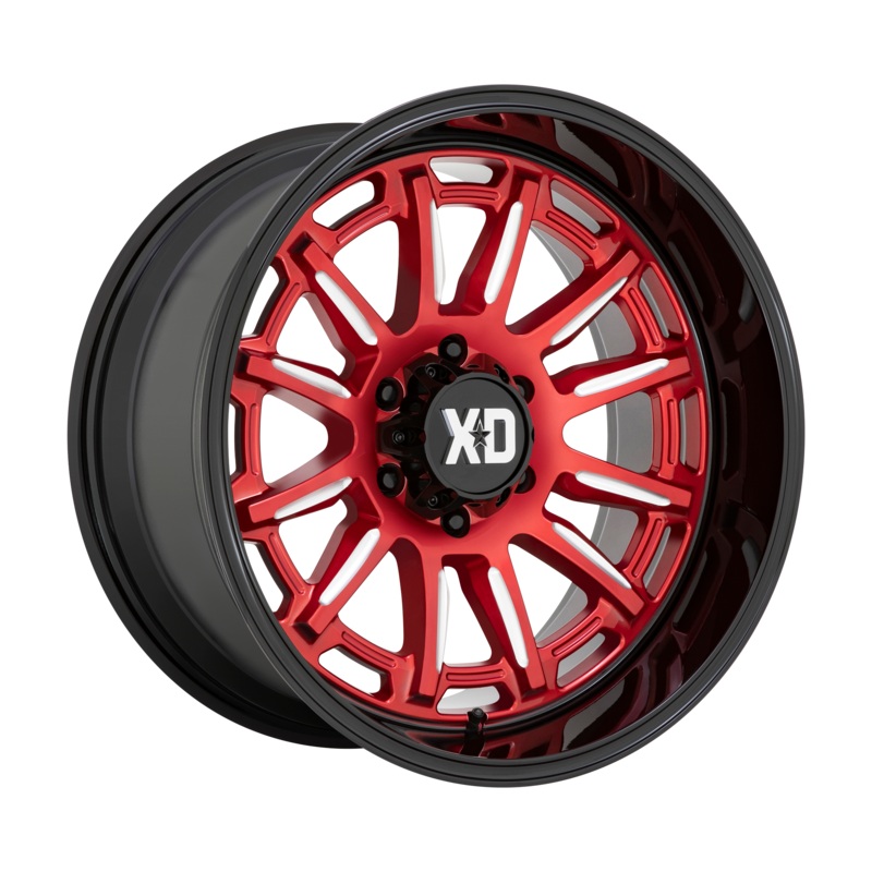 XD XD865 PHOENIX CANDY RED MILLED WITH BLACK LIP WHEELS | 20X9 | 6X139.7 | OFFSET: 0MM | CB: 106.1MM